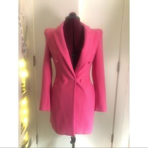 Hot Pink Zara Basic Long Blazer